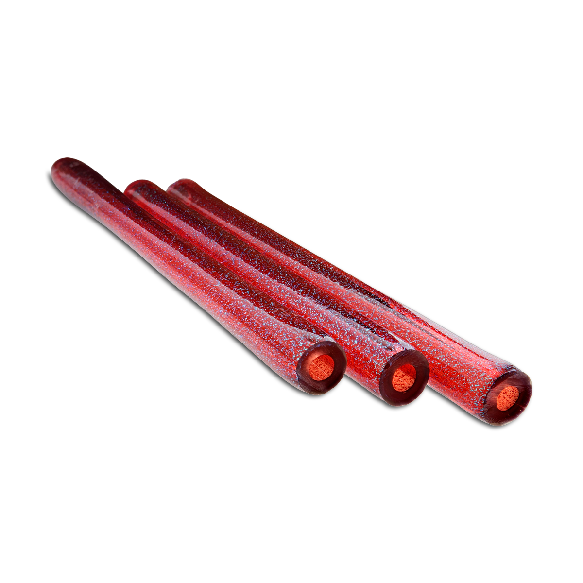 DinkDink Blue/Gold Dichro over Fire Engine Red