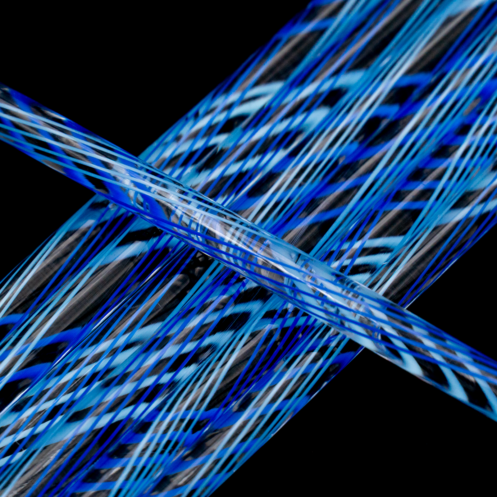 Effetre Light Blue and Dark Blue Reticello