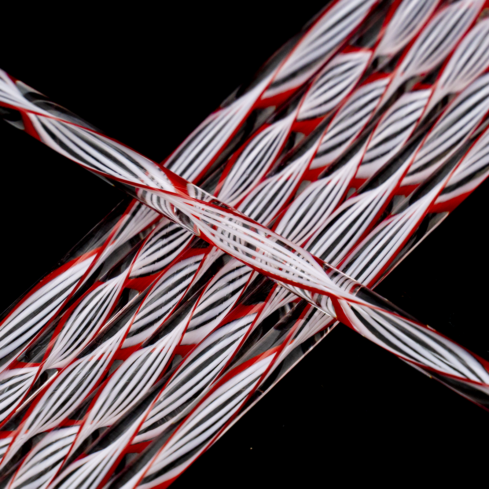 Effetre Red and White Reticello